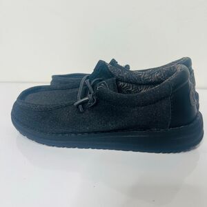 Hey Dude Kids Black Shoes Sz 13 NEW